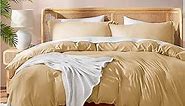Nestl Twin Duvet Cover Set - Soft Double Brushed Camel Gold Duvet Cover Twin/Twin XL, 2 Piece, with Button Closure, 1 Duvet Cover 68x90 inches and 1 Pillow Sham
