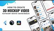 3D Mockup Videos of Your Flutter App | Rotato x Davinci Resolve Studio