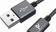 RAMPOW Micro USB Cable [6.6ft] Long Android Charger Cord - QC 3.0 Fast Charge & Sync - Nylon Braided Fast Charger 2.4A for Samsung Galaxy S5/S6/S7, HTC, LG, Kindle, Sony, PS4, and More - Space Gray