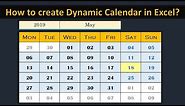 Creating Dynamic Calendar in Worksheet (No Macro) - Simple and Easy