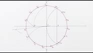 Constructing a pentadecagon(15-sided polygon) inside a circle (Step-by-Step drawing 15-gon)