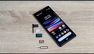 How to insert sim and SD card into Sony Xperia 10