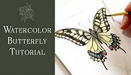 Watercolor Yellow Swallowtail Butterfly Painting Tutorial for Beginners