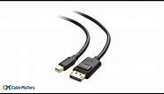 Cable Matters Mini DisplayPort to DisplayPort 1.4 Cable with 8K 60Hz Video Resolution and HDR