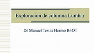 PPT - Exploracion de columna Lumbar PowerPoint Presentation, free download - ID:1267902