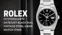 Rolex Oysterquartz Datejust Black Dial Vintage Steel Mens Watch 17000 Review | SwissWatchExpo