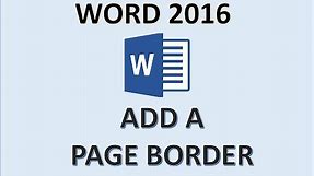Word 2016 - Add Page Border - How to Insert Borders in Microsoft MS Office 365 - Put & Set Tutorial