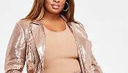 Nina Parker Trendy Plus Size Trendy Plus Size Sequined Blazer - Macy's