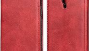 Zouzt Premium Pu Leather Wallet case Compatible oneplus 7t Pro Folio Case Flip Cover with Magnetic Closure Kickstand Card Slots(Red)