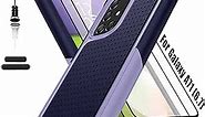 Heavy Duty Case for Samsung Galaxy A71(5G) 6.7 Inche, 4 Corners with Airbags[12ft Drop Protection], Non-Slip Textured Grip Bumper Support Wireless Charging Drop Resistant Case -Blue/Purple
