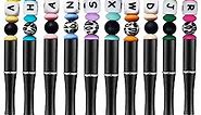 Beadable Pens Bulk with Silicone Beads for Pens, Beaded pens Black Cute Pens Ballpoint with Multicolor Beads for Crafts, Set of 10 Pens & 10 Pen Refills (Black10)