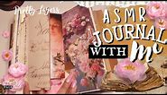 ASMR Pink Collage 💗 Scrapbooking Aesthetic Journal With Me | Decorating My Diary in Pink | No BGM