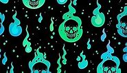 jejeloiu Halloween Skull Upholstery Fabric, Scary Skeleton Fabric by The Yard, Teal Green Decorative Fabric for Upholstery and Home DIY Projects, Outdoor Fabric, 1 Yard