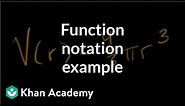 Function notation in context example | Functions and their graphs | Algebra II | Khan Academy