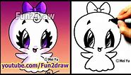 Easy Things to Draw - How to Draw Halloween Cartoons - Super CUTE Ghost - Fun2draw Online Art Class