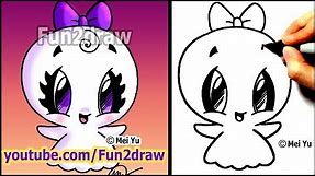 Easy Things to Draw - How to Draw Halloween Cartoons - Super CUTE Ghost - Fun2draw Online Art Class