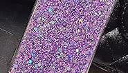 for iPhone 14 Case Glitter Sparkle Bling Women Girls Cases Cute Rubber Slim Soft TPU Shockproof Drop Phone Protective Cover 6.1 inch (Purple)