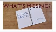 SCHOOL/CLASSROOM OBJECTS memory/guessing game ESL vocabulary with English and American pronunciation