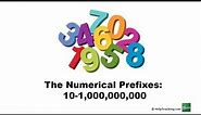 Vocabulary Lesson: Numerical PrefixesTen through One Billion