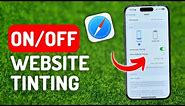 How to Enable or Disable Website Tinting in Safari - [iPhone 15 Pro]