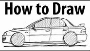 How to draw a Subaru Impreza WRX (GC8) - Sketch it quick!