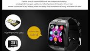 Q18 Review Bluetooth Smart Pedometer Watch for Android Samsung SIM Card Black