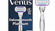 Gillette Venus Deluxe Smooth Platinum Women's Razor, Includes 1 Handle, 1 Razor Blade Refill