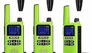 Retevis RA19 Bluetooth Walkie Talkies, Rechargeable 2 Way Radio, Long Range Walkie Talkie, 1400mAh, NOAA, Wireless Bluetooth Earbud, for Riding, Hunting, 3 Pack Green