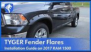 How to install TYGER Fender Flare on 2017 4th Gen Ram 1500 Pickup | TYGER AUTO