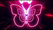 Beautiful Butterfly Neon Lights Tunnel Fast Particles 4K TikTok Trend Background #tunneltrend