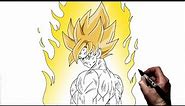 How To Draw Goku SSJ (Namek) | Step By Step | Dragonball