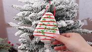 6 Pcs Christmas Tree Cake Ornaments Faux Christmas Tree Snack Cake Ornament Funny Christmas Tree Decorations Cute Christmas Tree Hanging Signs with Rope for Xmas Holiday Party Decor