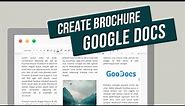How to Make a Brochure On Google Docs | Tri fold Bi fold And Double-Sided Brochure