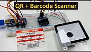 Barcode + QR Code Reader using Arduino & QR Scanner Module