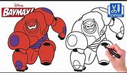 How To Draw Baymax (Big Hero 6) | Draw Cartoon Characters Tutorial Easy Step By Step