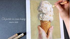 아이스크림 그리기 (Ice Cream Drawing) [오일파스텔/Oil Pastel] / 정물화 | 세모림 semorim