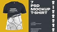7 Mockups Man T-Shirt in 3D Style