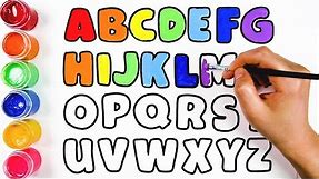 ABC Coloring Pages for Kids Children | Learn Alphabet A to Z Colors with Watercolor | Doris Toy Art