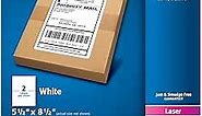 Avery Half Sheet Printable Shipping Labels, 5.5" x 8.5", White, 500 Blank Mailing Labels (95930)