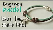 DIY How to make a leather cord simple bracelet