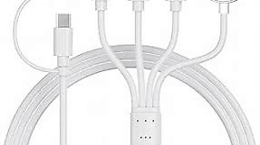 4 in 2 Multi Charging Cable for Apple Watch Charger,USB C Cable Universal Tra vel Charger with Lightning Type C Compatible with iPhone 15 14 13 iWatch Series 9/8/7/6/5/4/3/2/1 Galaxy S23 S22-4FT