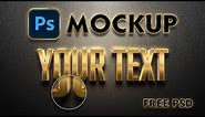 Gold Logo Mockup FREE PSD Text Effect Template - Free Stuff Editz #photoshop #template #golden