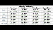 Bed Sheets Sizes Inches cm Chart