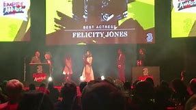 Felicity Jones accepts the best actress award for Star Wars