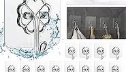 Adhesive Hooks Kitchen Wall Hooks- 20 Packs Heavy Duty 21lb(Max) Nail Free Sticky Hangers with Stainless Hooks Reusable Utility Towel Bath Ceiling Hooks 11111