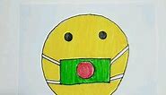 emoji satisfying creative art 😷➕🇧🇩 | circle drawing ideas bangladesh flag | drawing simple #shorts