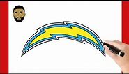 HOW TO DRAW LOS ANGELES CHARGERS LOGO