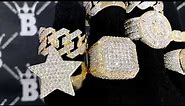 New Real 10K Yellow Gold Diamond Rings | Hip Hop Iced Out Styles Star Cuban Cluster BLING BLING