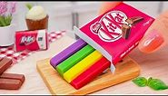 Amazing Funny Miniature Rainbow KitKat Recipe Idea 🌈 Make Fruits Kit Kat and more in Mini Kitchen