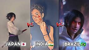 Sasuke Uchiha Live Action- Japan Vs India Vs Brazil | Sasuke Uchiha Cosplay | Naruto